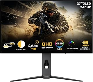 Compare Twisted Minds Prestige X Series 27Inch OLED Gaming Monitor | QHD1440P | 240Hz | 0.03ms | USBC | DP 1.4 & HDMI 2.1 | HDR10 | RGB | Builtin Speakers| KVM Switch | GSyncFreeSync | Height Adjustable at KSA Price