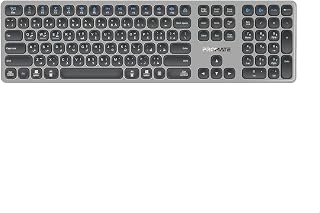Compare Promate Wireless Keyboard, FullSize Slim Scissor Key Design, Triple Mode BT5.1 + 2.4G, USBC Rechargeable, 100H Battery Life, MultiDevice Keyboard for Windows Mac Android, ProKeysX2 at KSA Price
