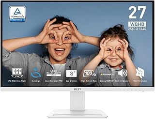 Compare MSI PRO MP273QW E2 AMZ 27" IPS 2560 x 1440 QHD Computer Monitor, 100Hz, Adaptive Sync, HDMI, VESA Mount, Tilt, Speaker, 1ms, White at KSA Price