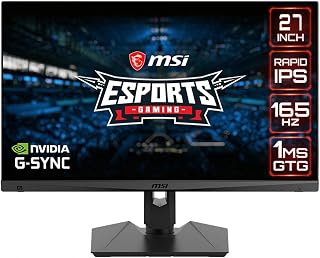 Compare MSI QHD RapidIPS Gaming NonGlare Super Narrow Bezel 1ms 2560 x 1440 165Hz Refresh Rate Adjustable Arm GSync Compatible 27” Gaming Monitor Optix MAG274QRF, Black at KSA Price