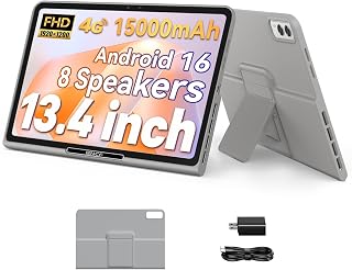 Compare BNCF CinePad 13 Android 16 Tablet, 13.4" AG Matte EyeCare FHD Large Screen, 8 Speakers with DTS Tuning, 15000mAh Battery, MediaTek Helio G80 24GB RAM 128GB Storage, 4G LTE, WiFi 5 with Kickstand at KSA Price