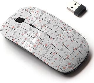 Compare 2.4G Wireless Computer Mouse with Cute Pattern Design for All Laptops and Desktops with Nano Receiver  cat Kitty Cute Funny at KSA Price
