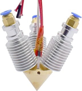 Compare 3 in 1 Out V6 Bowden Remote JHead Hotend Kit Without Fan Brass Diamond 0.4mm Nozzle 1.75mm 2412V Hot End 3D Printer Parts 3D Printing Accessories Size : 12V with 3 Heatsink at KSA Price