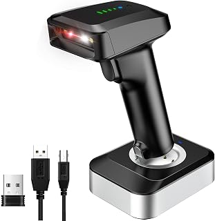Compare Alacrity 2D QR Wireless Barcode Scanner with Charging Base and Battery Level Indicator Bluetooth & 2.4GHz Wireless & USB Wired 3 in 1 Connection Handsfree AutoSense Barcode Reader Scanner at KSA Price