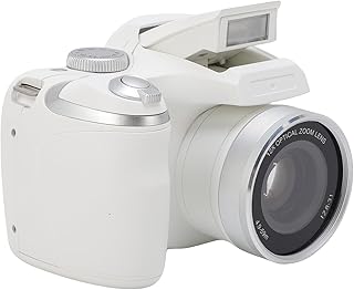 Compare DSLR Camera, 4K 60M Digital Camera with LED Flash, CMOS Sensor, 12x Optical 6x Digital Zoom, Retro Video Recorder for Travel Portrait Scenery White at KSA Price