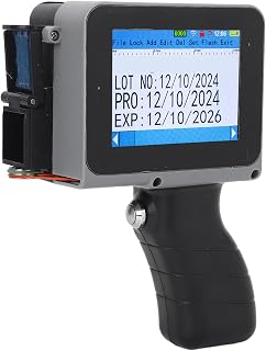 Compare Asixxsix Handheld Inkjet Printer, Portable Handheld Printer Gun with 4.3 Inch Touch Screen, 0.5in Print Height, Inkjet Printer Gun for Text QRCode Barcode Batch Number Label Logo at KSA Price