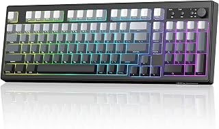 Compare ZIYOU LANG K100 Wireless Gaming Keyboard,99 Keys TriMode BT2.4GHzUSBC Creamy Color Keyboard with Number Pad RGB,Media Knob Custom Programmable Computer Keyboards for PCMacXbox Black at KSA Price
