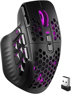 Compare SOLAKAKA SM809 Pro Gaming Mouse with 9 Side Buttons,24000 DPI RGB Mouse for Gamer,16 Programmable Macros MMO Mouse,Black at KSA Price