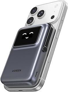Compare UGREEN UNO Wireless Power Bank Fast Charging 10000mAh Portable Magnetic Mobile Phone PD20W with Foldable Stand and TFT Display MagSafe Battery Pack Compatible with iPhone 1217 Series, Black at KSA Price