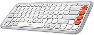Compare Logitech POP ICON Keys Wireless Bluetooth Keyboard, Comfortable Typing, Programmable Keys, EasySwitch Between up to 3 Devices, for Laptop, Tablet, PC – Off White and Orange at KSA Price