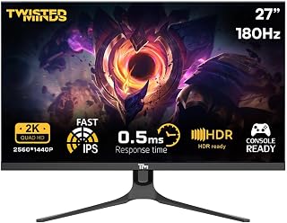 Compare TWISTED MINDS TM27QHD180IPS Blaze Series, Flat 27 inch, 2560x1440p QHD IPS Panel,180Hz Referesh Rate, 0.5MS Response Time, HDR Black Gaming Monitor, HDMI 2.1, شاشه قيمنق 27 بوصة at KSA Price