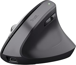 Compare Trust Bayo+ Rechargeable Vertical Mouse Bluetooth + RF 2.4GHz, Prevention Against Mouse ArmTennis Elbow RSI Syndrome, 70% Recycled Plastic, Wireless Ergonomic Mouse PC, Laptop, Mac  Black at KSA Price