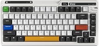 Compare KZZI K75 PRO RGB 75% Wireless Gasket Mechanical Keyboard, Triple Mode BT 5.02.4GUSBC 82 Keys Hot Swappable Gaming Keyboard wKnob & Power Display, Custom Linear Switches, Black White at KSA Price