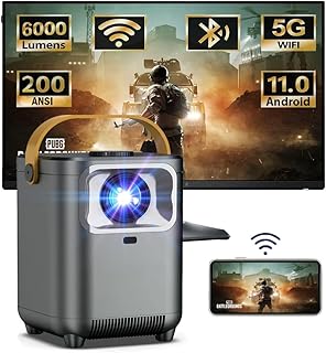4K WiFi Mini Projector for Room, 120 ANSI,…