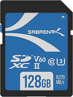 Compare SABRENT SD card 128GB V60, SDXC card UHSII, memory card SDHC, Class 10, U3, Full HD & 8K UHD card, 270MBs for professional photographers, videographers, vloggers SDTL60128GB at KSA Price