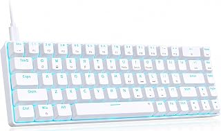 Compare DIERYA T68SE 60% Gaming Mechanical Keyboard,Ultra Compact Mini 68 Key with Brown Switch Wired Keyboard,AntiGhosting Keys, for Windows Laptops and PC Gamers,White at KSA Price