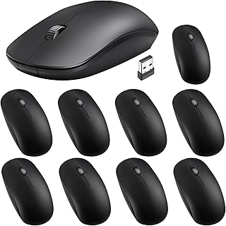 Compare Kingdder 10 Pack Mouse for Laptop 2.4G Computer Mouse 1000 DPI Optical with USB Receiver Bulk Compatible with Windows, PC, Computer, Laptop at KSA Price