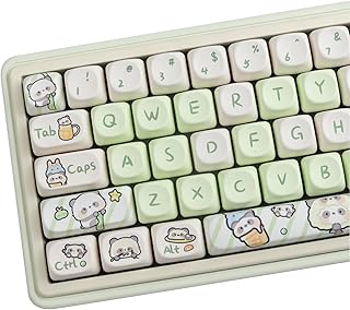 Compare Sumgsn MOA Profile Cute Keycaps 140 Keys Green Panda PBT DYESYBKeycap for Mx Cherry Mechanical Keyboard GH60 GK64 FC660M RK860 RK987 RK61 at KSA Price
