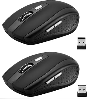 Compare Guiheng Wireless Mouse, 2.4Ghz Wireless Mouse Computer Mouse 1200DPI,6 Buttons with Nano Receiver for Laptop,PC,Chromebook,Computer,Notebook,Office Black at KSA Price