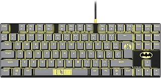 Compare FRTEC TKL Batman Mechanical Keyboard with AntiRoll Cable, QWERTY Official DC Collection, Compatible with PC, Mac, PS5, Switch, Xbox Series XS, Blue Switch, Backlit Keys at KSA Price