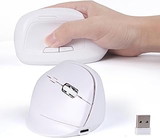 Compare Bluetooth Wireless Vertical Mouse  Ergonomic Design, Rechargeable with TypeC, Silent Operation for Office and Home Use, Ideal for Professionals & Students White at KSA Price