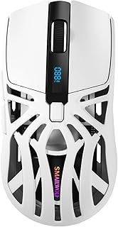 Compare Computer Mouse, Digital Screen Display TriMode Mouse, Wireless Connection, Bluetooth Connection, and Wired Connection, Esports Game Lightweight Computer Notebook Office Universal  White at KSA Price