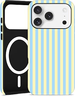 Compare Jusy Magnetic Striped Case for iPhone 1718 Pro Max, Yellow and Blue at KSA Price