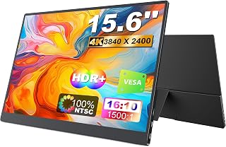 Compare Portable Monitor 15.6 inch 4K UHD Display 3840 x 2400 USBC IPS 100% NTSC Screen with Stand, HDMI for PC, laptop, VESA compatible 15.6"3840x2400 at KSA Price