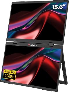 Compare Verbatim Dual Portable Monitor with Two Screens 15.6 Inch Mobile Full HD Plastic Screen for Laptop, Tablet, Smartphone, PS5, Nintendo Switch with 2 x USBC and an HDMI Port at KSA Price