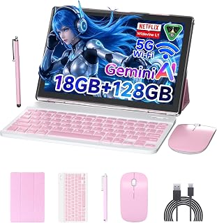 Compare PEICHENG Android 15.0 10Inches Tablet, 18GB RAM+128GB ROM+2TB Expandable, Tab Set with KeyboardCaseMouseStylus, 2.0GHz Quadcore Processor, 1280 * 800 IPS HDScreen, 5G WiFi6 BT 5.0 Pink at KSA Price
