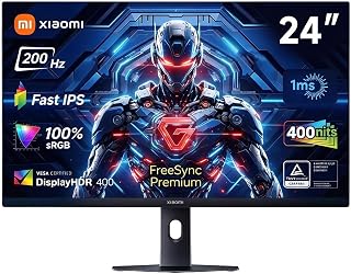 Compare Xiaomi G24i 2026 23.8 Inch 200Hz Gaming Monitor,1920×1080 Full HD Fast IPS PC Monitor, HDR 400, FreeSync Premium, 1ms GTG, ΔE<2 Factory Calibrated, TÜV Eye Care, VESA Mount at KSA Price
