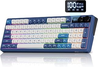 Compare RK ROYAL KLUDGE M100 Wireless Mechanical Keyboard with Screen & Knobs, Blue at KSA Price