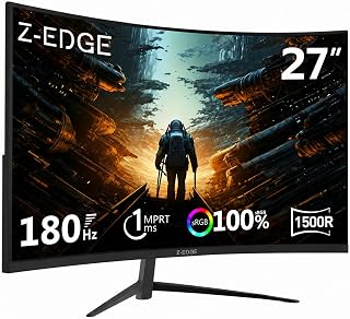 Z-Edge 27inch Curved Gaming Monitor,1500R,180Hz,1ms,VA,FHD…