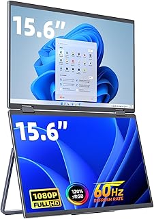 Compare cocopar Portable Dual MonitorDouble 15.6 inch 1080P Foldable Monitor with Speaker HDMI Dual USBC Triple Monitor for Laptop MacBook Surface PC PS5, with Integrated Kickstand &VESA at KSA Price