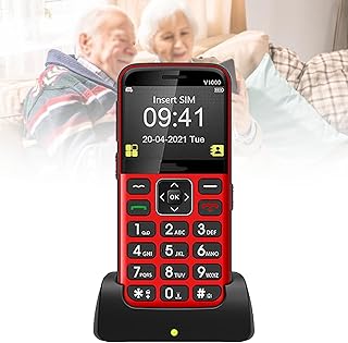 Compare Basic Mobile Phones for the Elderly and Kids, Unlocked Dumb Phones, Cell Phones Without Internet  with Big Buttons, MP3, MP4, Camera, Flashlight, SOS,Red at KSA Price