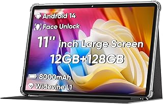 2026 Android 16 Tablet 11inch, Face Unlock, 18W…