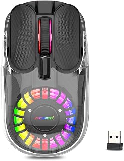Wireless Bluetooth Mouse, Transparent BT+2.4G Dual-Mode…