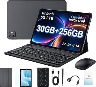 Crelander 10 Inch Android 14 Tablet with 5G…