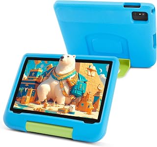 Compare Android 14 Tablet for Kids  Kids Tablet 10.1 inch with Blue EVA Case, Android 14, A523 OctaCore CPU, 8GB+64GB, WiFi 6 2.4GHz & 5GHz, Dual Camera, GMS, Parental Control at KSA Price