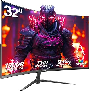 Compare Gawfolk 32 Inch Computer Monitor, UltraThin Zero Frame, Full HD 2K Curved Display, 144Hz 165Hz Home Office Business PC Monitor at KSA Price