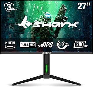Compare SHARX 27" Gaming Monitor, Fast IPS, Full HD, OD 280Hz, 0.3ms MPRT, HDMI 2.1, GSyncFreeSync Compatible, Adjustable Stand, RGB Backlight at KSA Price