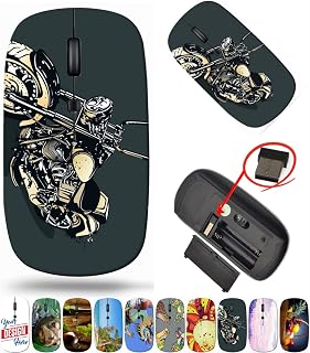 Compare maizi Computer Mouse Wireless for PC MacBook Notebook Computer, Computer Mice Wireless Image ID: 19334236 Vintage Motorcycle is Lightweight 2.4G with USB Receiver Product of USA at KSA Price