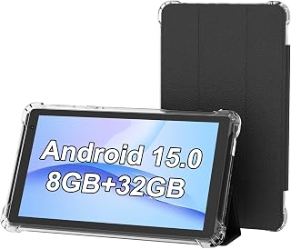 Compare PEICHENG Tablet with Protective Case, 17.8 cm IPS 1024 * 600 Android 15.0 Tab PC RAM 8GB 3+5Expand+ROM 32GB Bluetooth 5.0 WiFi6 2.4G 5G 2MP + 5MP Dual Cameras Black at KSA Price