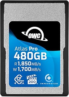 Compare OWC 480GB Atlas Pro High Performance Cfexpress 4.0 Type A Memory Card Professional Grade, up to 1850MBs Read and 1700MBs Write Speed at KSA Price