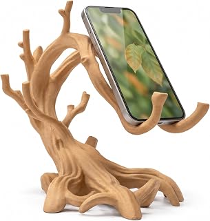 Mobile Stand for Desk – Wooden Tree Branch Phone Holder,…