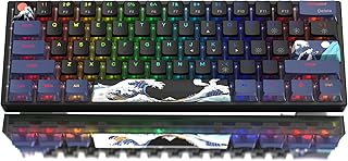 Compare Womier 60% Percent Keyboard, WK61 Mechanical RGB Wired Gaming Keyboard, HotSwappable Keyboard with Kanagawa Anime PBT Keycaps for Windows PC Gamers  POM Linear Red Switch at KSA Price