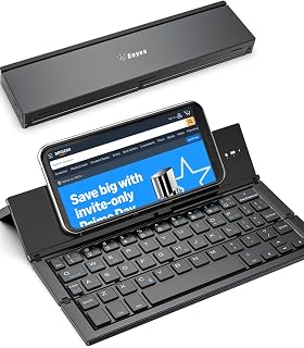 Geyes Foldable Bluetooth Keyboard Portable Folding…