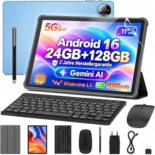 Tablet 11 Inch with Keyboard: Android 16 8000mAh…