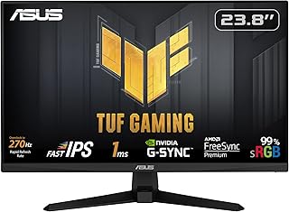 Compare TUF Gaming VG249QM1A Gaming Monitor – 24 inch FHD 1920x1080, Fast IPS, overclocking 270 Hz, Extreme Low Motion Blur, 1ms GTG, FreeSync Premium, GSync compatible at KSA Price