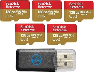 Compare SanDisk Micro SDXC 128GB Extreme Memory Card 5 Pack Works with DJI Drones at KSA Price